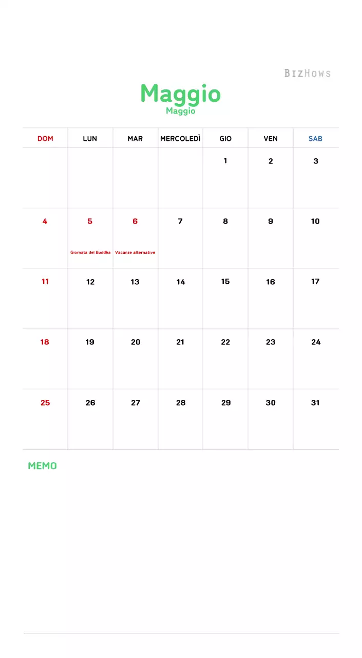 Calendario di Capodanno con una calda illustrazione