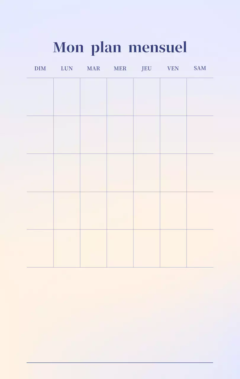 Calendrier minimaliste dégradé