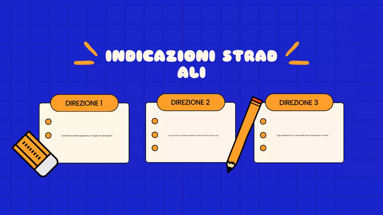 Presentazione della scuola con Quiz giocosi blu