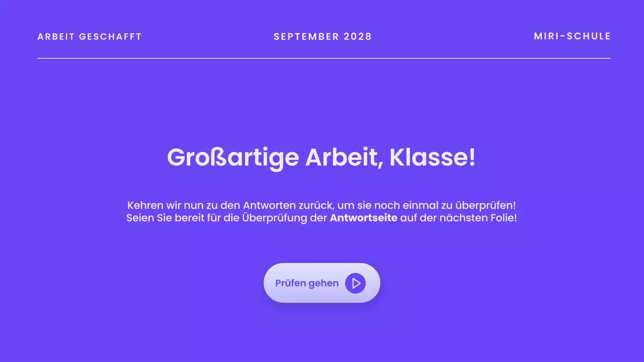Blaue moderne Quiz-Ankündigungspräsentation