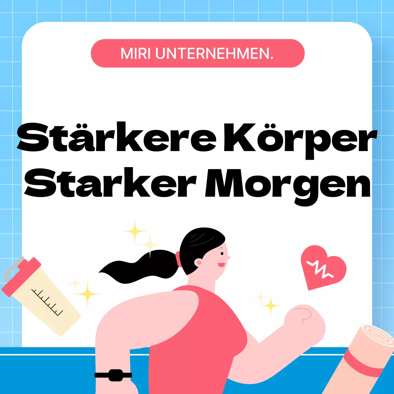 Blaue einfache Gesundheitskampagne