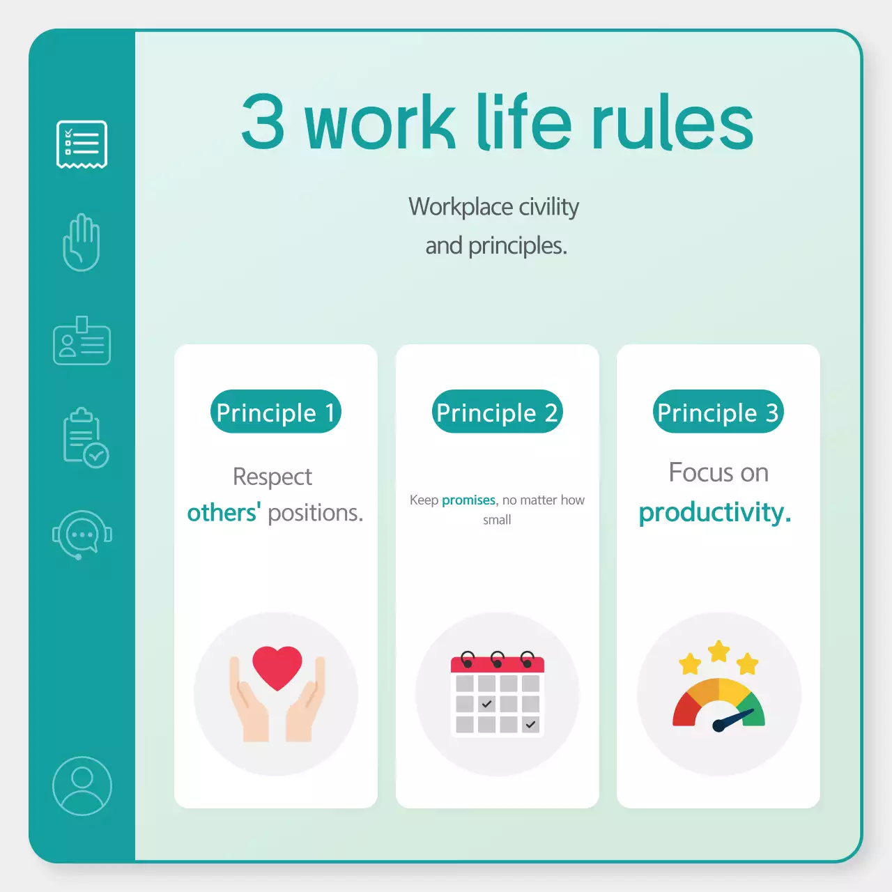 Teal Minimal Workplace Guide Instagram Carousel
