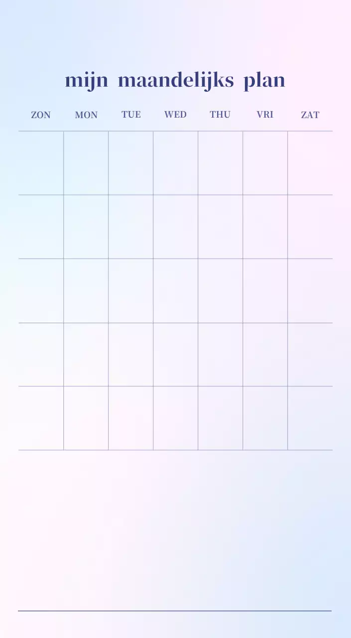 Minimalistische kalender met kleurverloop