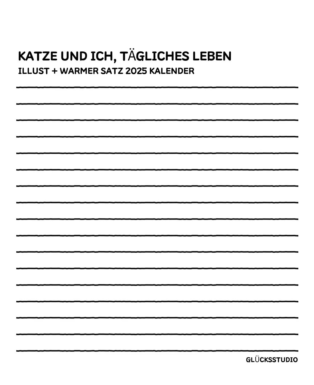 Illustrierter Kalender mit schönem Linienstil