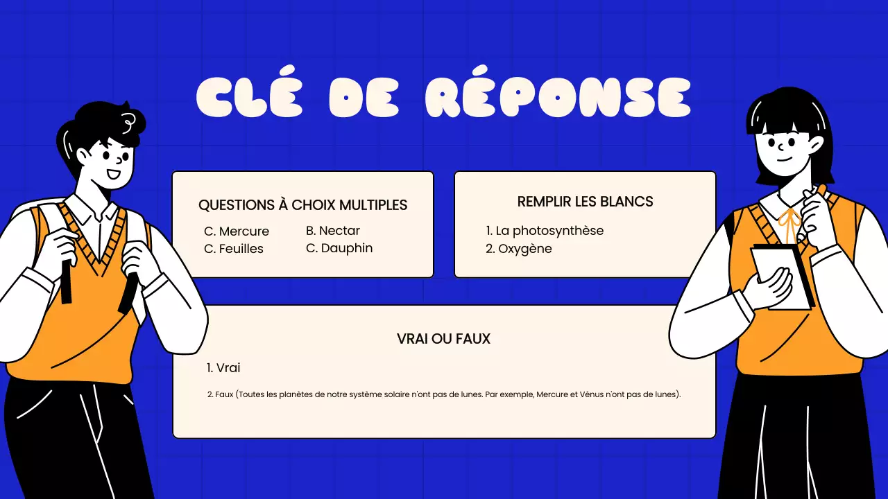 Blue Playful Quiz Time School Presentation (en anglais)