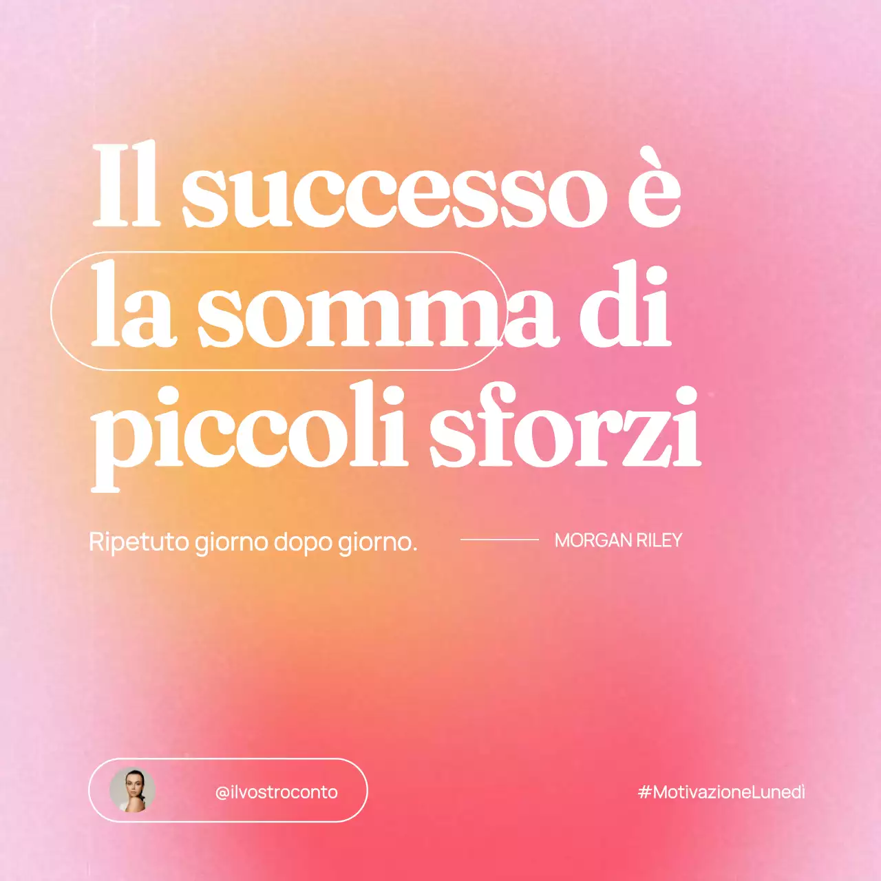 Annuncio di motivazione minimale rosa