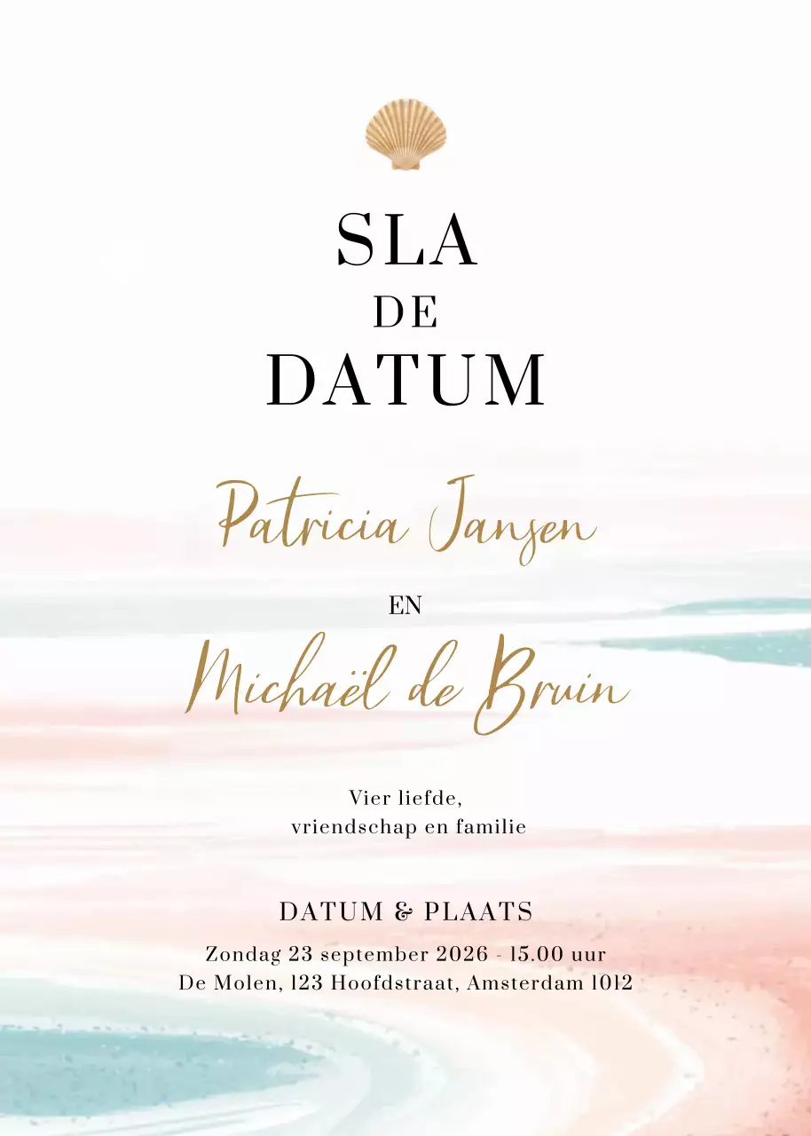 pastel elegante huwelijksuitnodiging