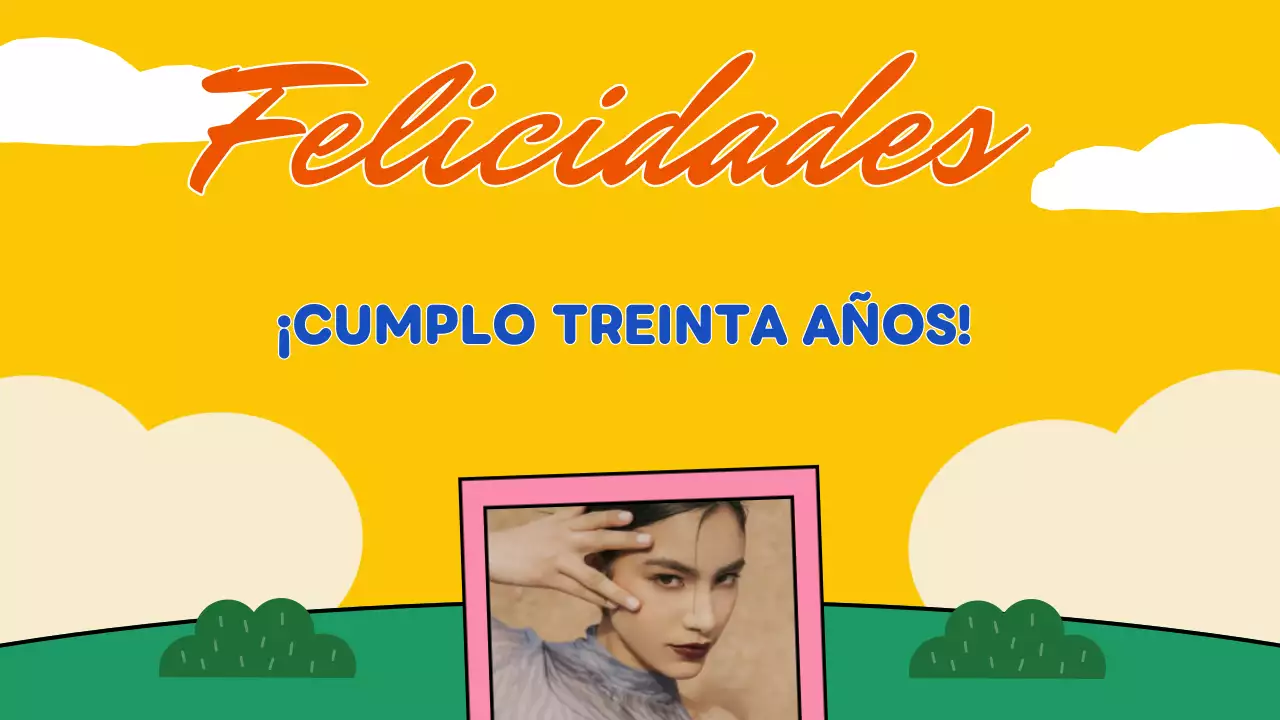 presentación de cumpleaños retro amarillo