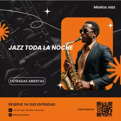 Orange Trendy Jazz Music Promotion