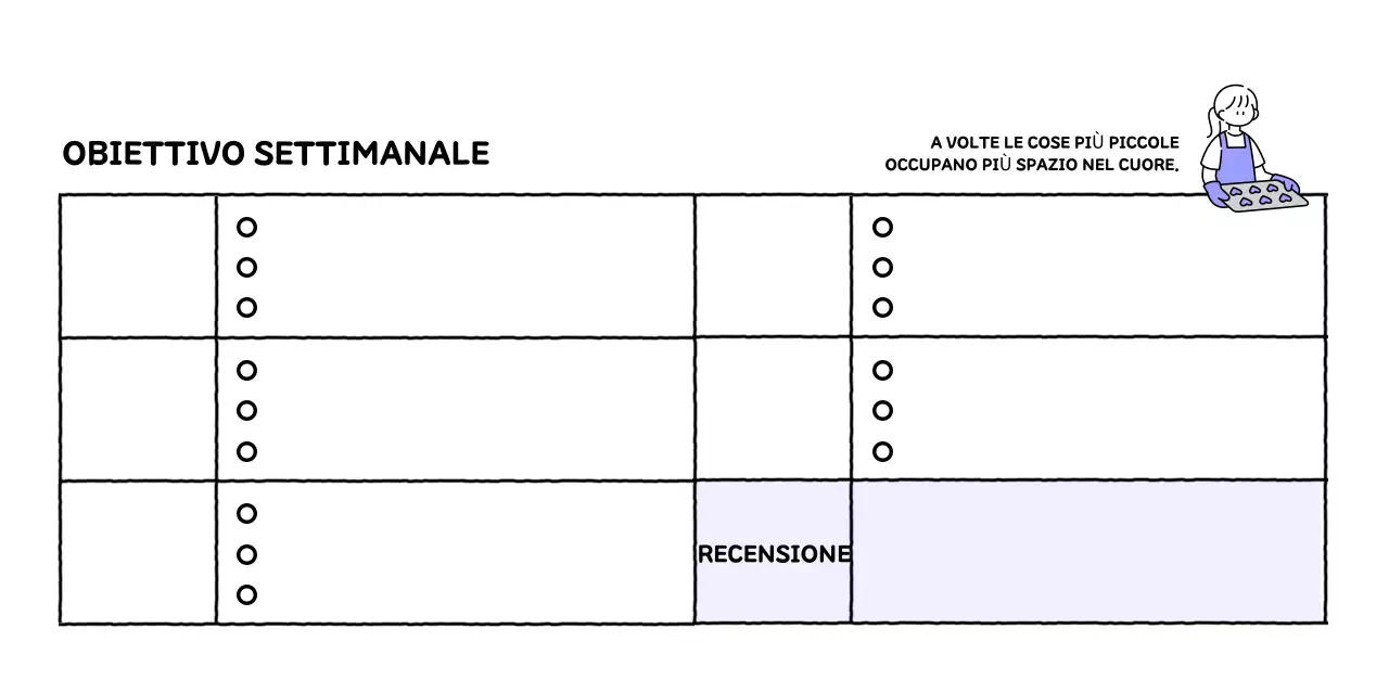 Calendario illustrato con un grazioso stile di linee