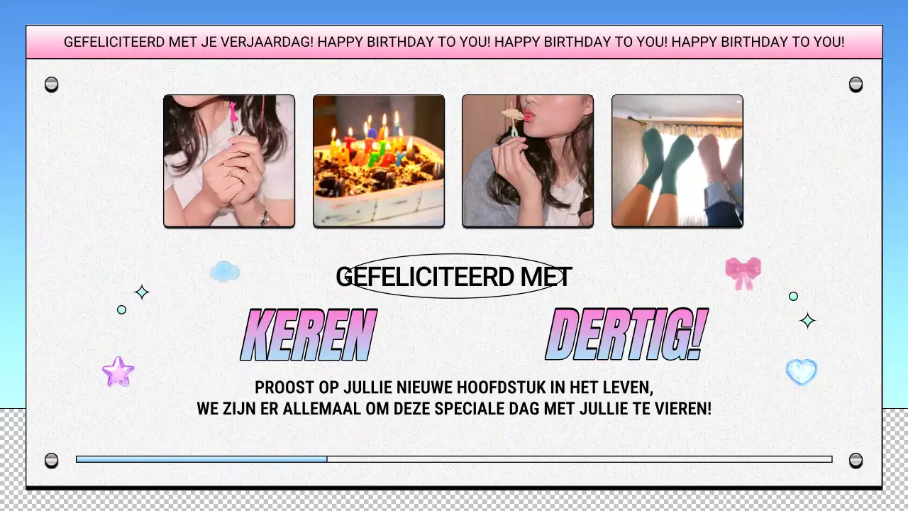 paars retro verjaardagsontwerp