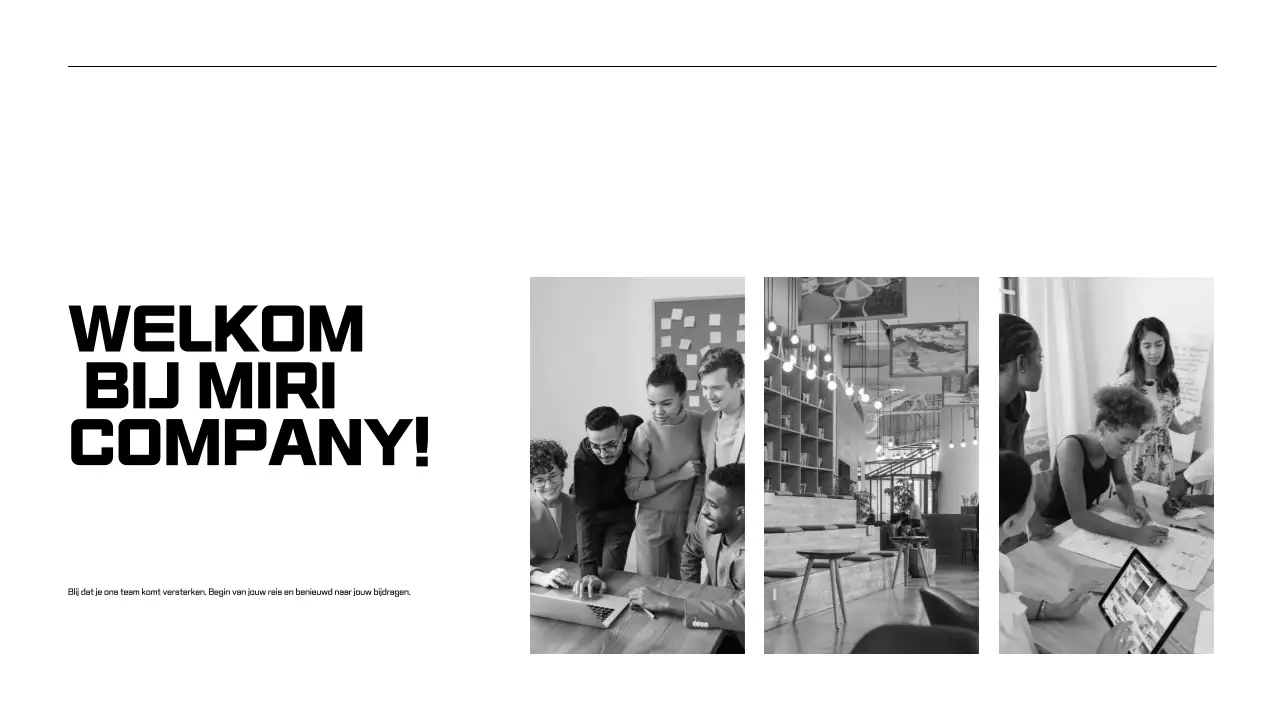 Zwart-wit presentaties voor het inwerken van werknemers