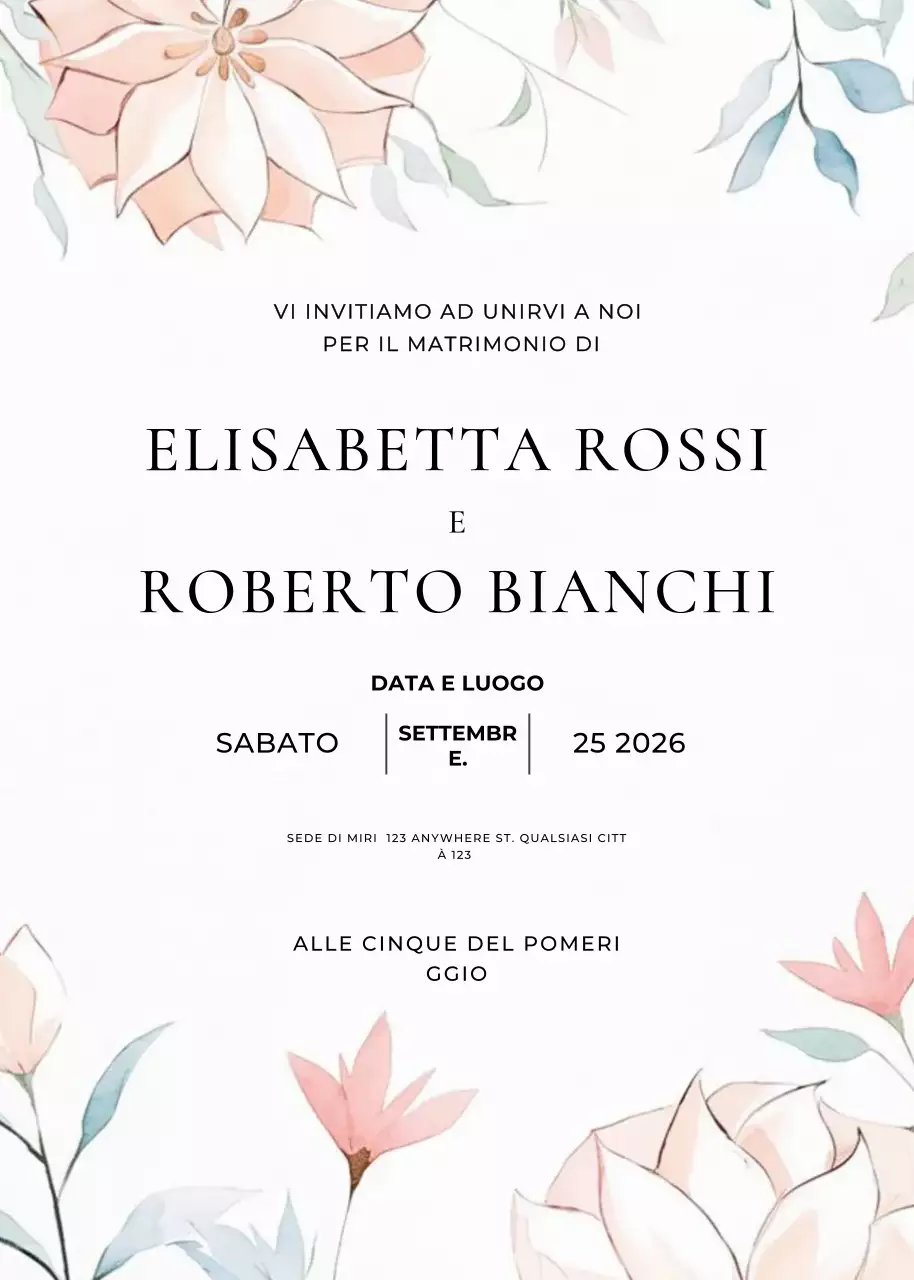 invito di nozze elegante beige