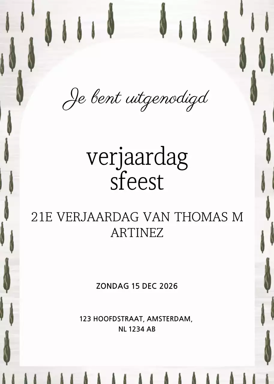 Groene Rustieke Verjaardagsuitnodiging