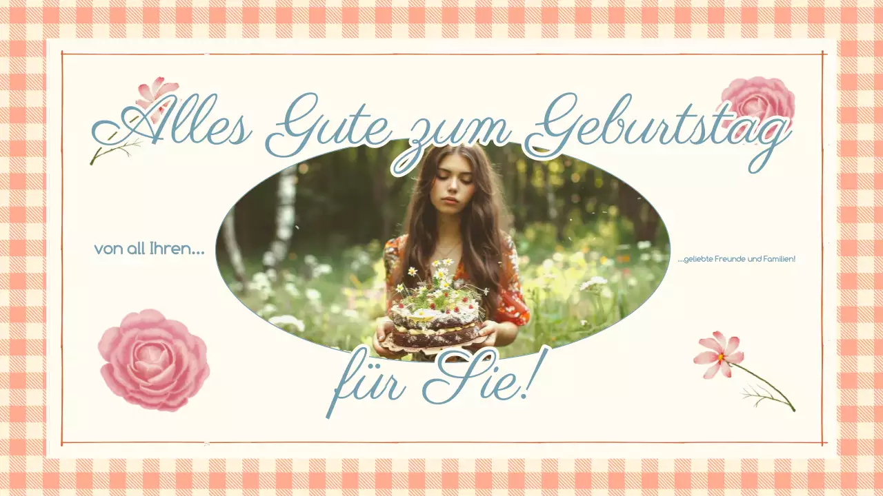 beige vintage geburtstagseinladung