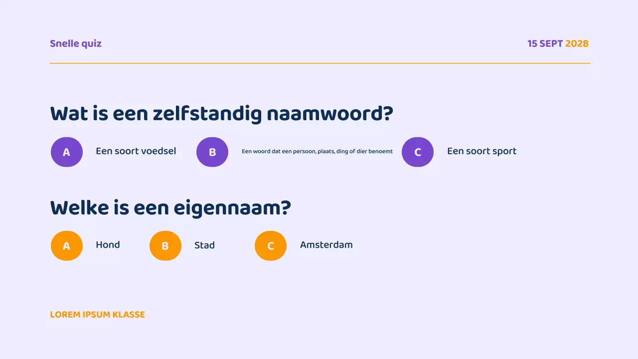 Paarse moderne grammatica cursus presentatie