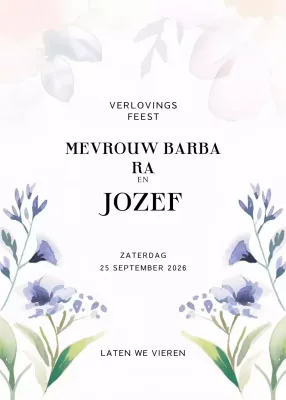 Witte elegante verlovingsuitnodiging