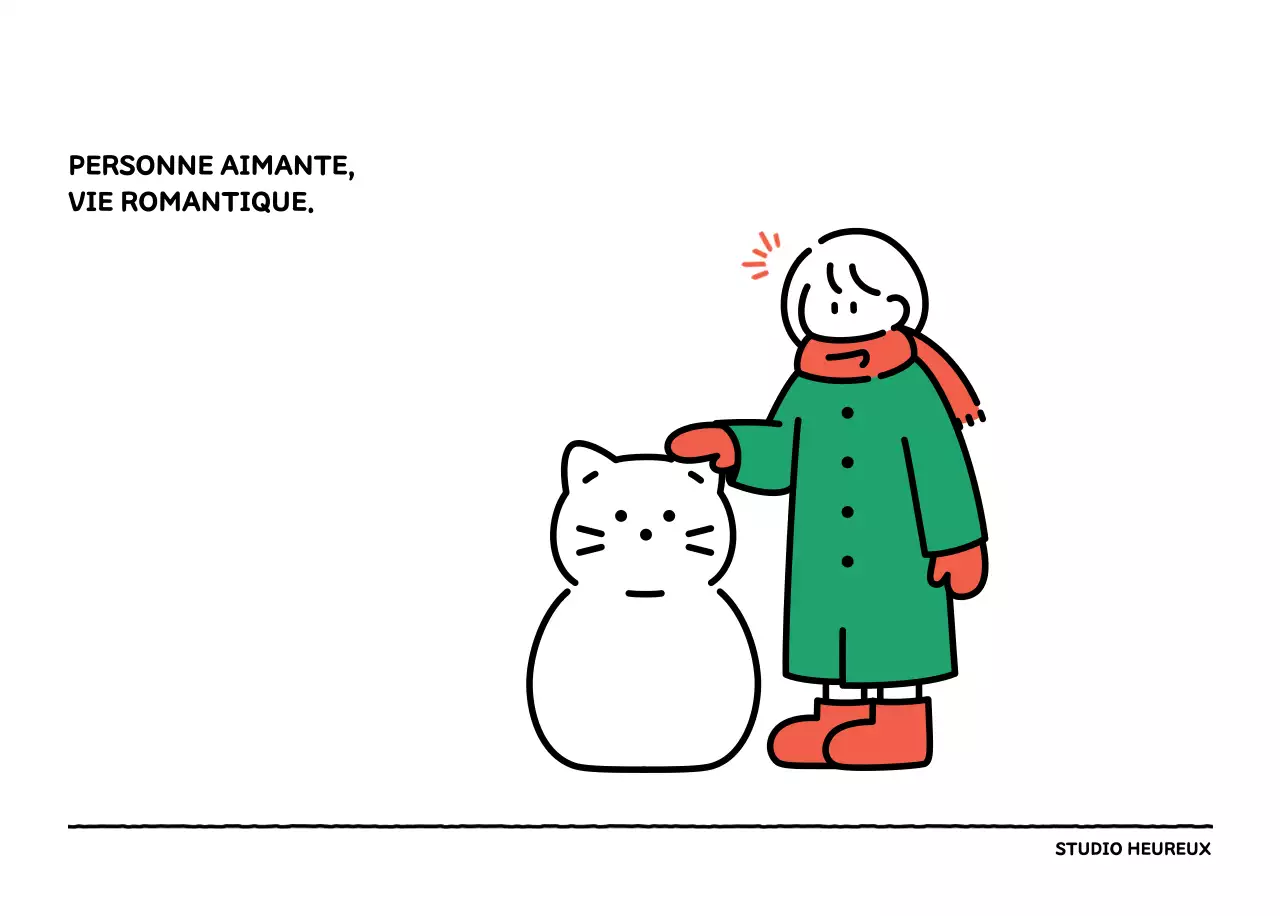 Calendrier illustré avec un joli style de lignes