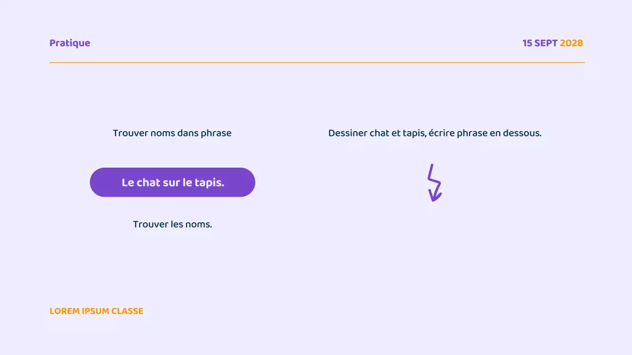Présentation du cours de grammaire moderne en violet
