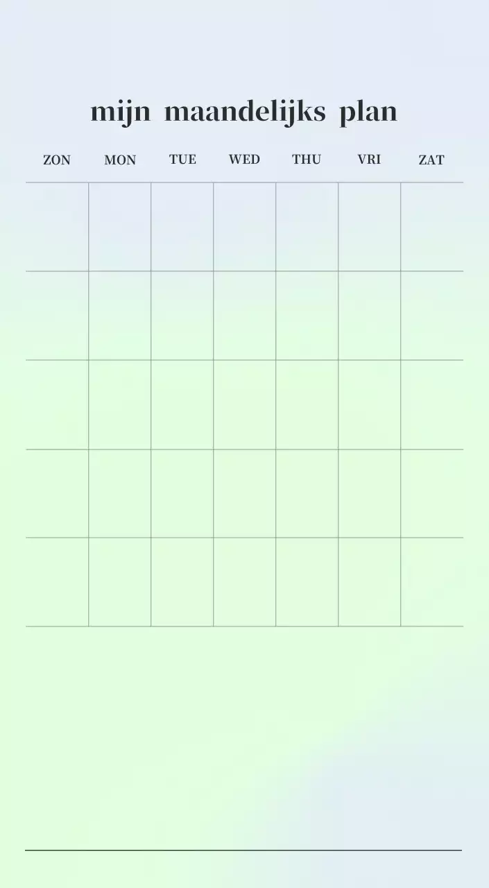 Minimalistische kalender met kleurverloop