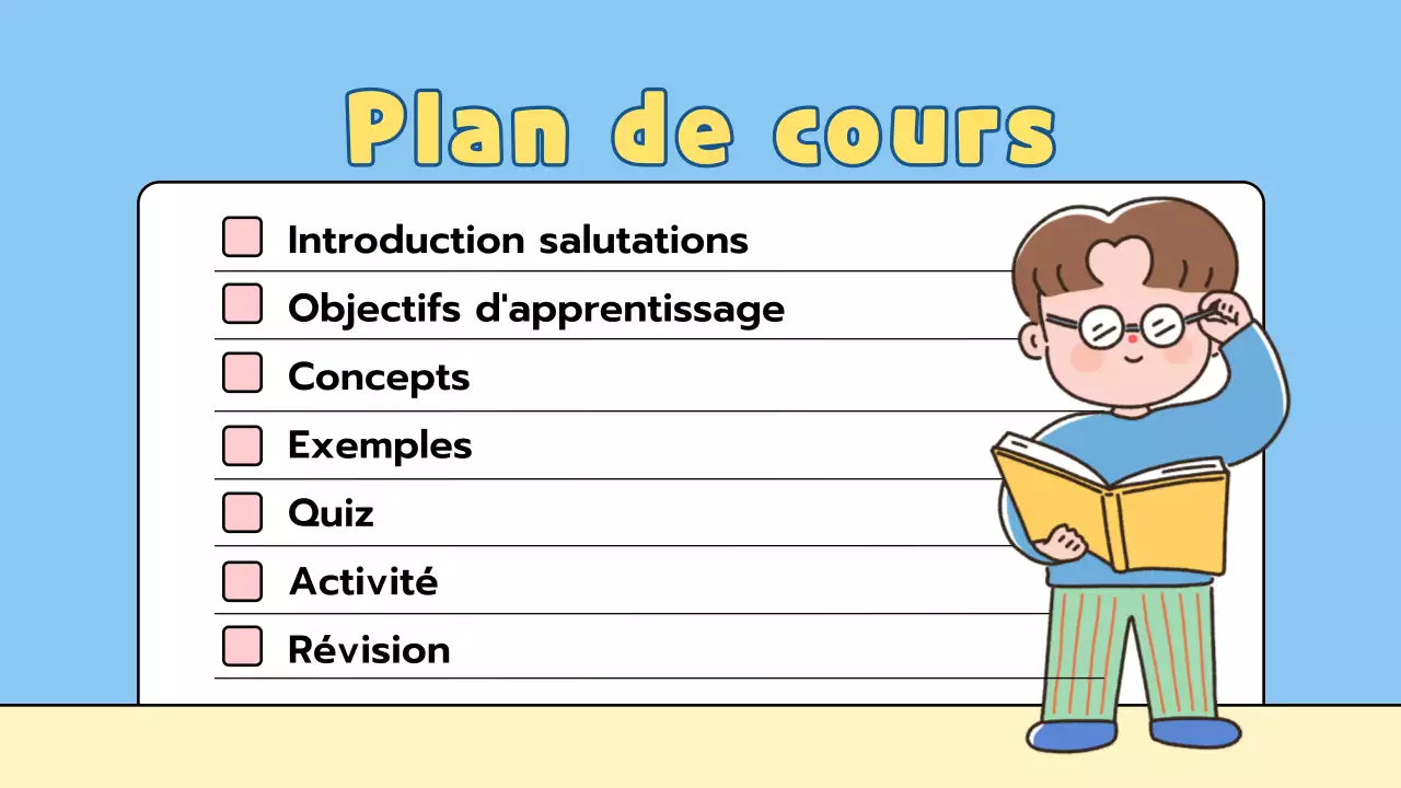 Présentation ludique d'une leçon pour l'école primaire