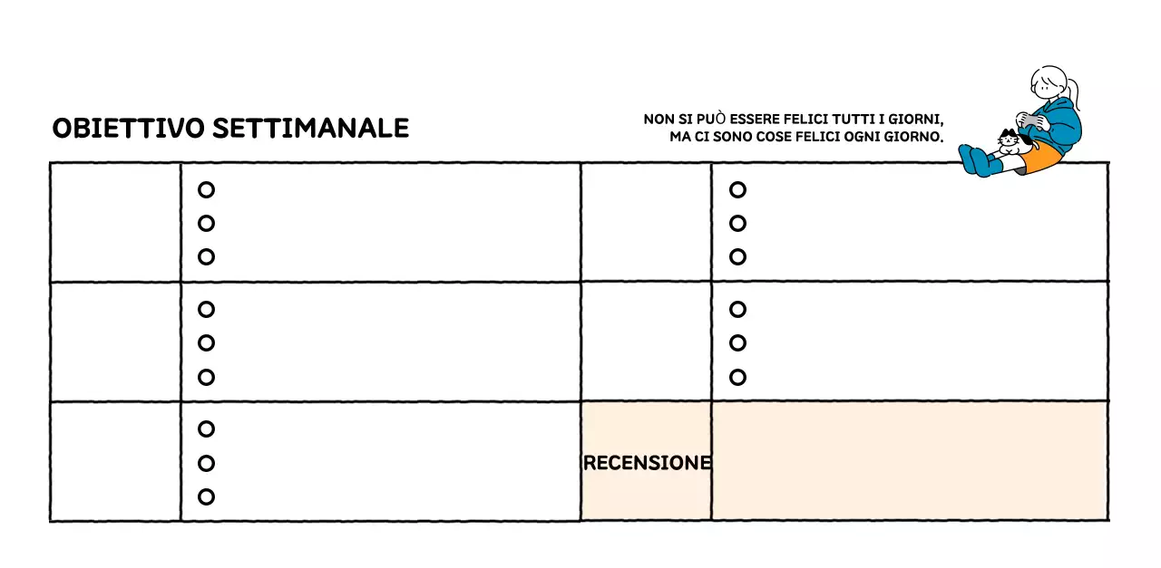 Calendario illustrato con un grazioso stile di linee
