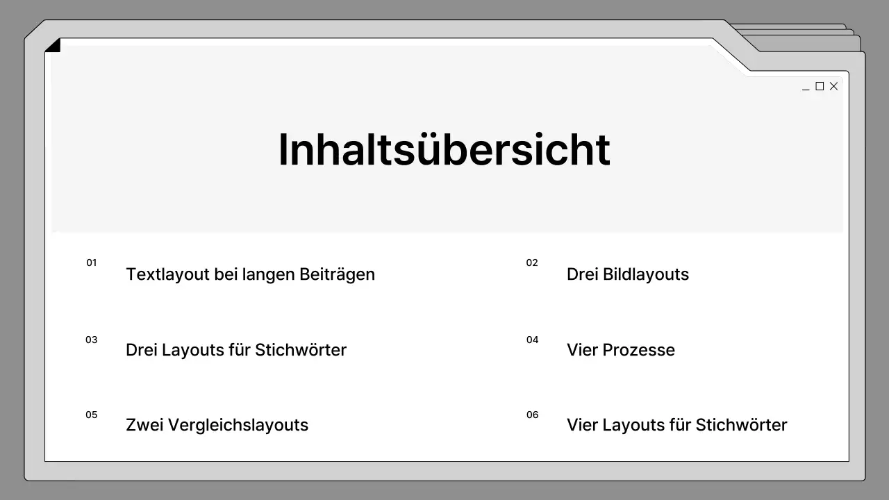 Schwarzer und weißer, sauber gerahmter Vorschlag in einem Aktenordner