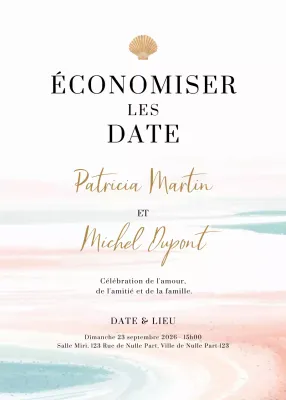 invitation de mariage élégante et pastel