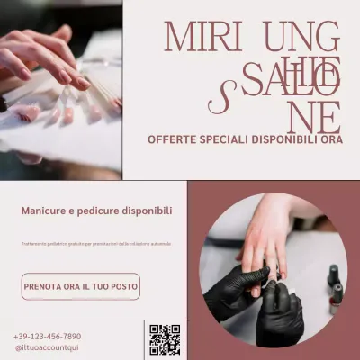 Post Instagram di promozione del salone per unghie minimalista beige e rosa