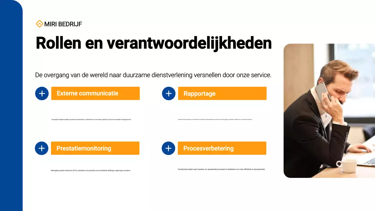 eenvoudig modern blauw inwerken van werknemers