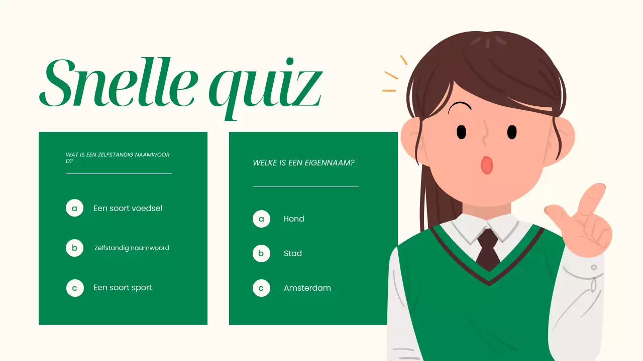 Presentatie Beige Eenvoudige grammatica en zelfstandige naamwoorden