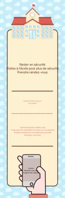 Annonce de visite de l'école en bleu clair bien rangée