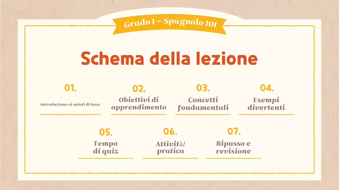 classe di lingua semplice arancione