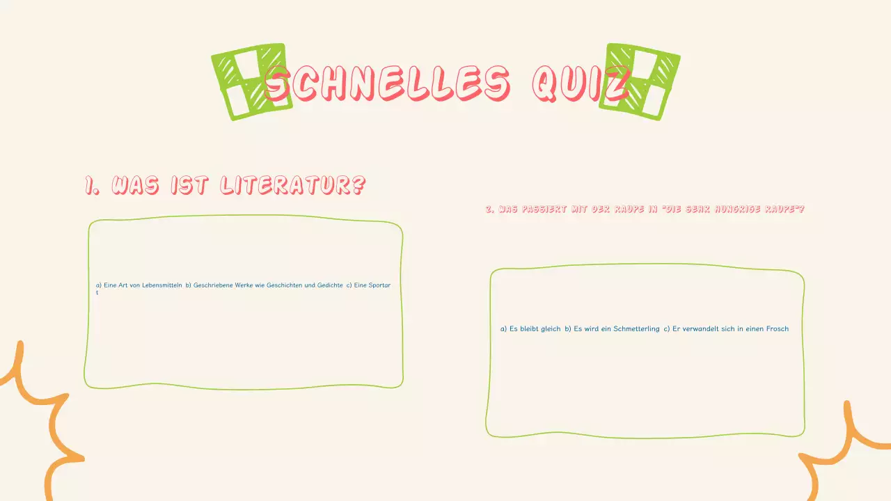 Einfache und bunte Literaturpräsentation für Kinder