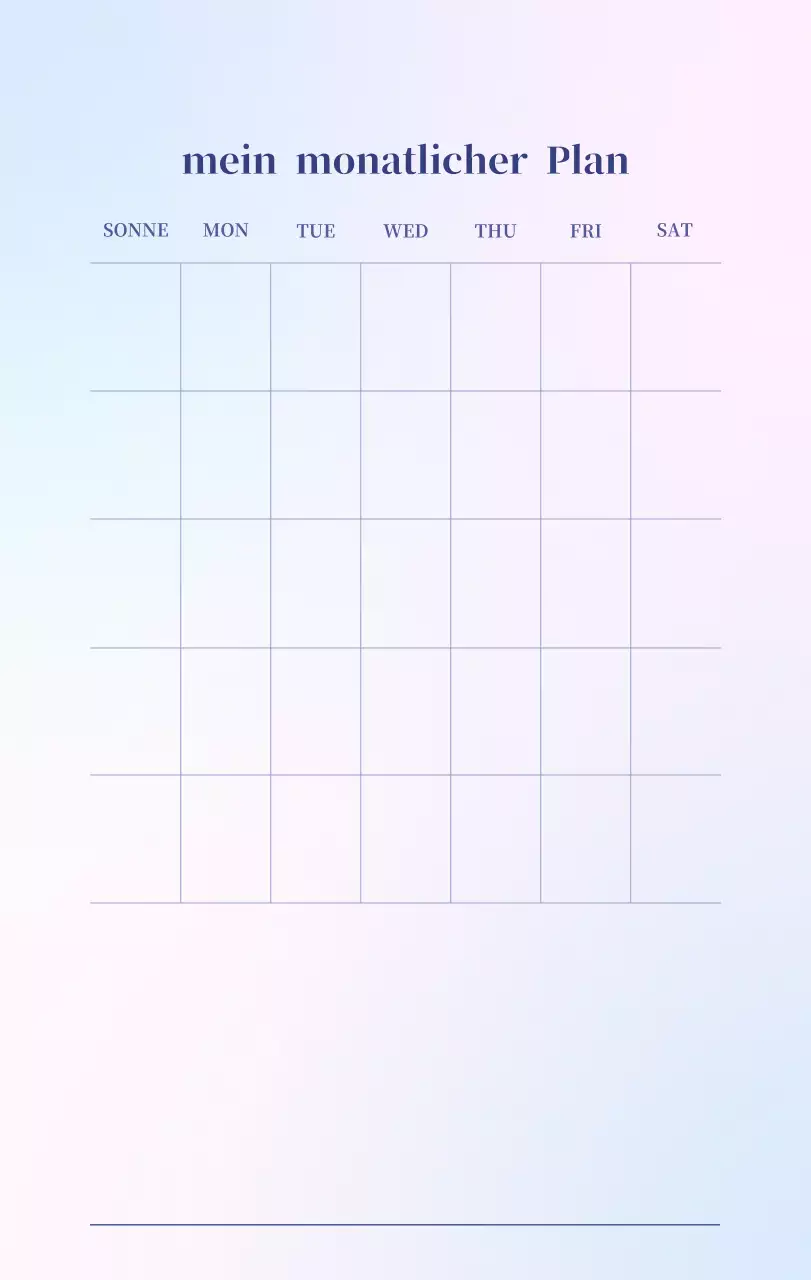 Minimalistischer Kalender mit Farbverlauf