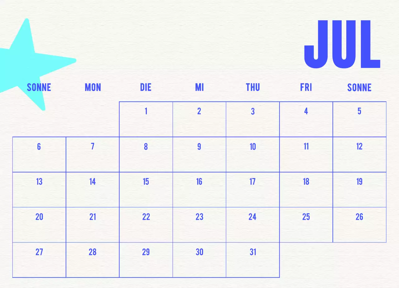 Blauer Vintage-Kalender