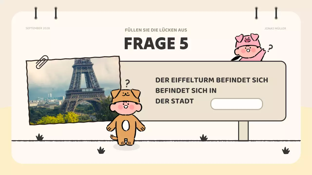 beige animation quiz material