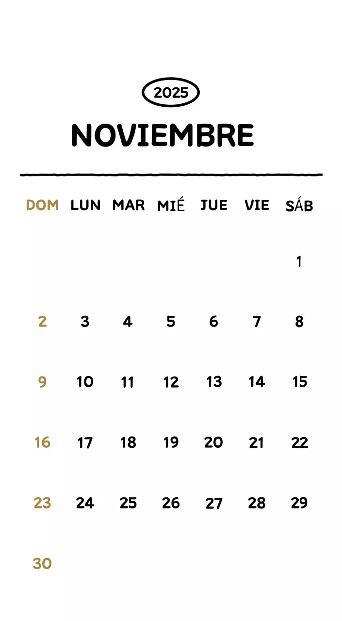 Calendario ilustrado con un bonito estilo de líneas