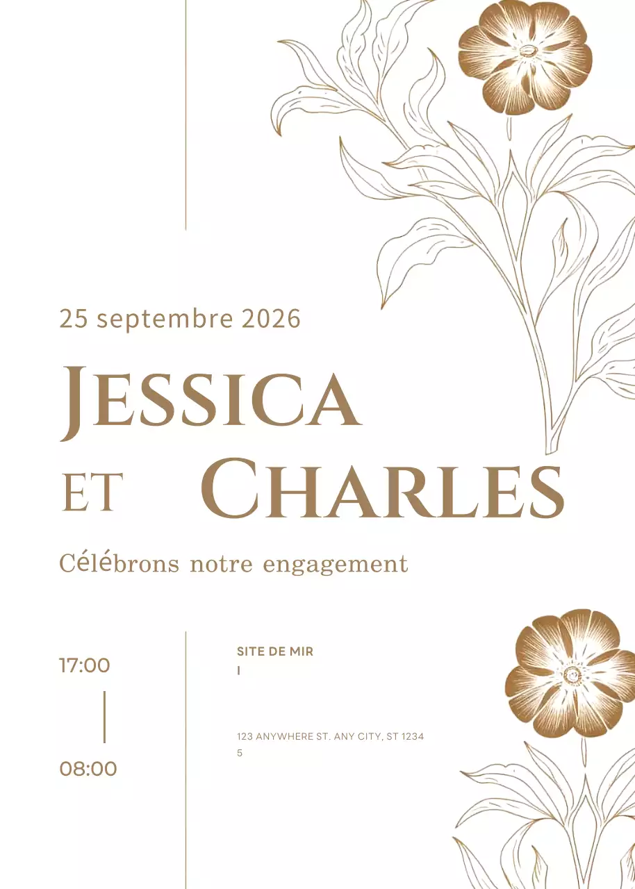 invitation de fiançailles beige et élégante