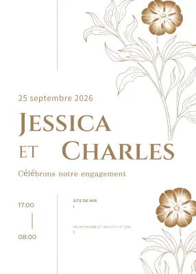 invitation de fiançailles beige et élégante