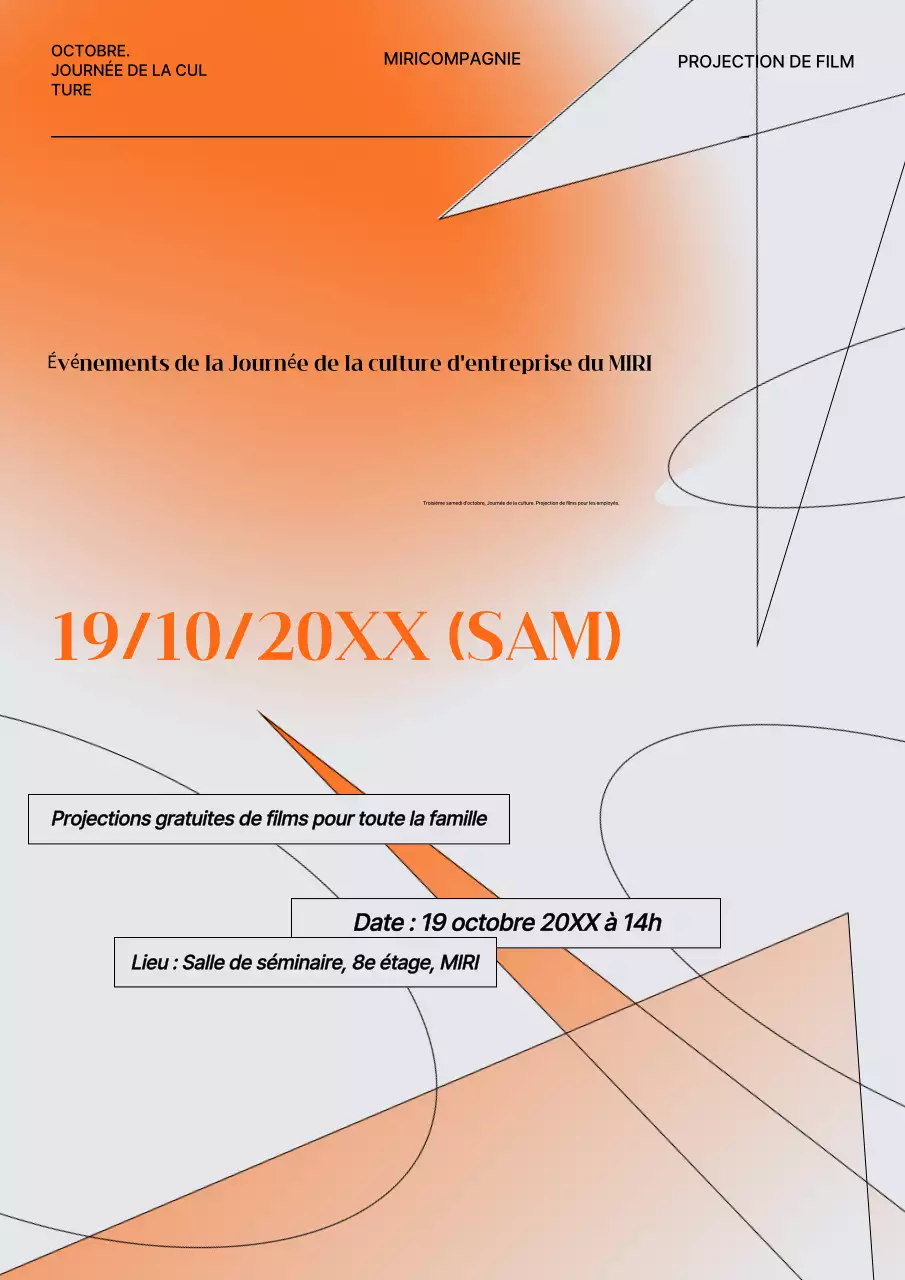 Guide des événements pour les projections de films modernes à Orange