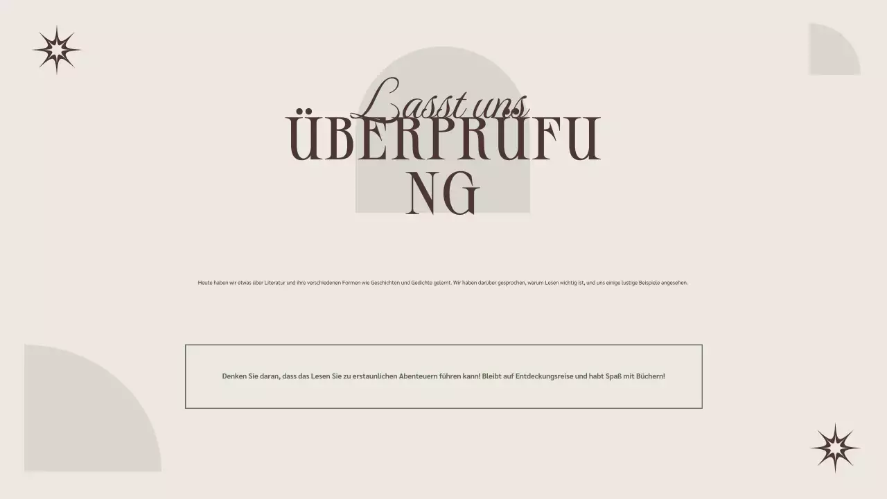 Beige Braun Minimalistische Literatur Kurs Präsentation