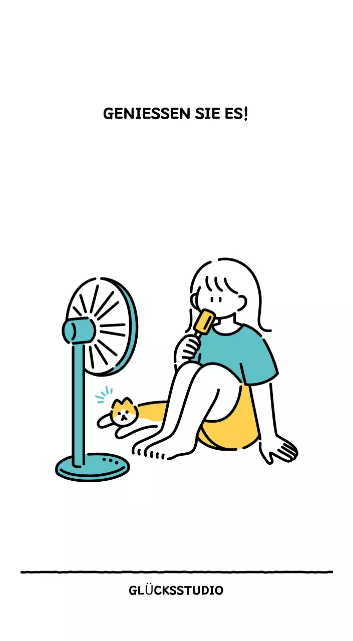 Illustrierter Kalender mit schönem Linienstil