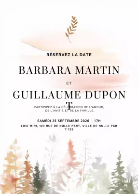 invitation de mariage beige et élégante