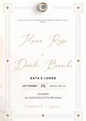 Invito di nozze elegante beige