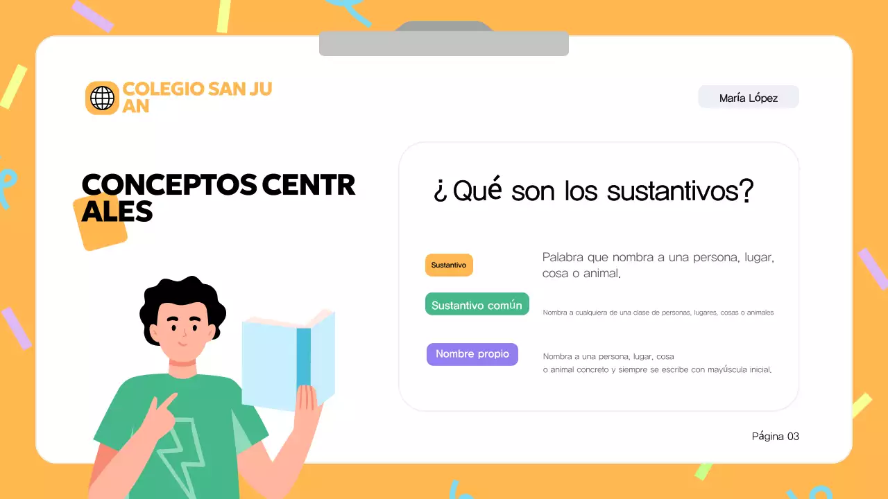 Material de clase del curso de gramática moderna azul