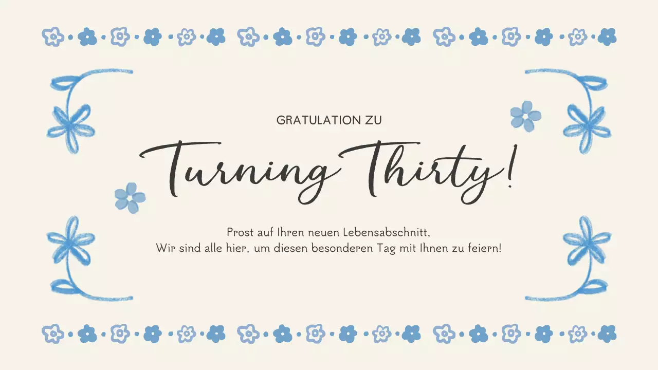blau geblümt Geburtstag Veranstaltung