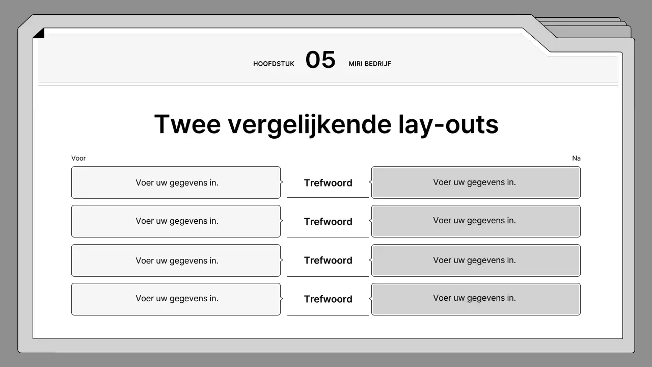 Zwart-wit, netjes ingelijst voorstel in een bestandsframe