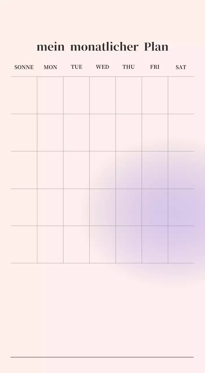 Minimalistischer Kalender mit Farbverlauf