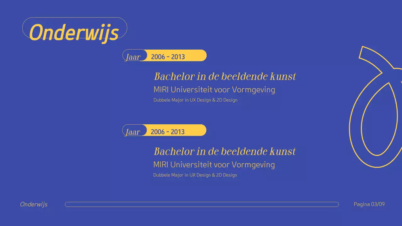 Blauw Geel Professionele Creatieve Portfolio Presentatie